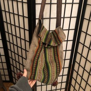 Multicolored hippie side bag